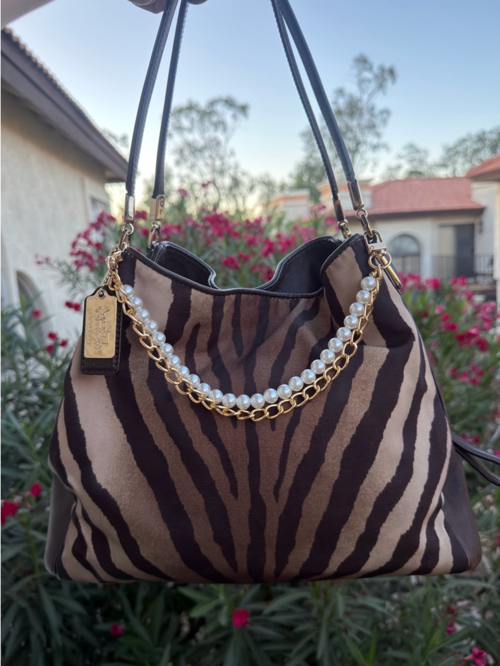 RARE Coach Madison Zebra Print Small Phoebe Shoulder Bag - Excellent Condition!